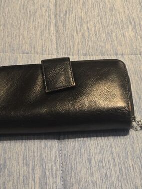 Wilsons Leather Black Leather Clutch Wristlet